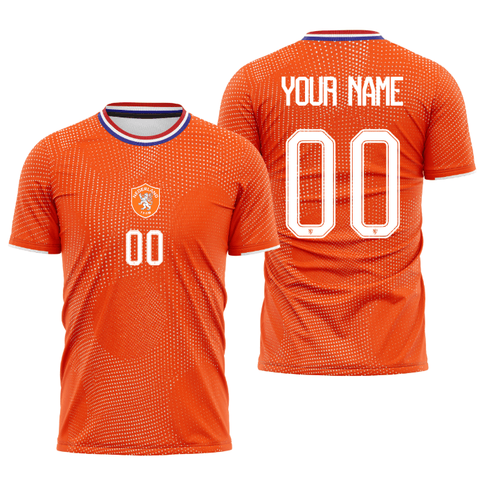 Oranje fanshirt, voor- en achterkant